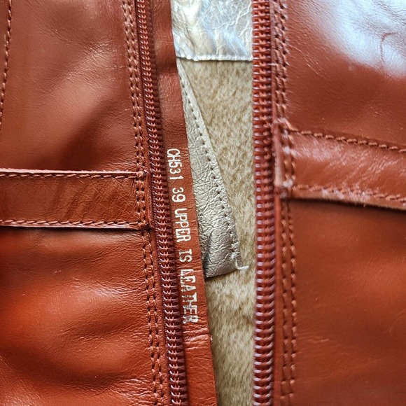 Firenze Leather Boots Woman Camel Size 39EU Italy US8.5 Side Zip/W/Buckles - Picture 4 of 5